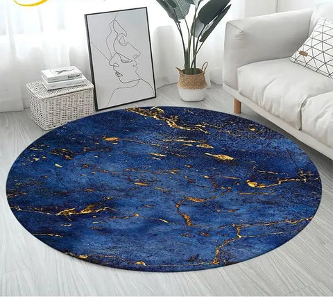 Navak Carpet Nordic Colour Green Gold White Marble Round Carpet Balcony Floor Mat Bathroom Living Room Home Yoga Coffee Mats Home Decor Rug