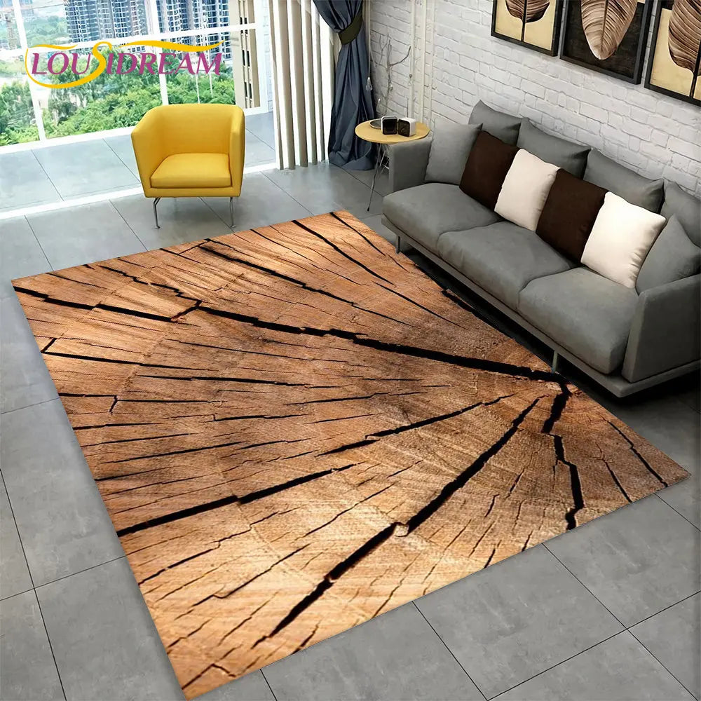 Navak Carpet 3D HD Holzmaserung Retro-Teppich, groß, Teppich für Zuhause, Wohnzimmer, Kinderzimmer, Schlafzimmer, Sofa, Fußmatte, Dekor, Küche, rutschfeste Bodenmatte