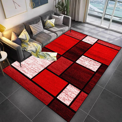 Navak Teppich Gitterdesign Teppich Wohnzimmer Geometrisches Muster Dekoration Sofa Rutschfeste Teppiche 200x300 Lounge Kurze Samt Couchtische Matten
