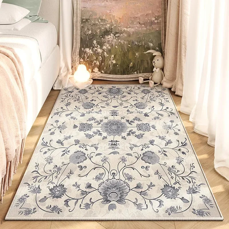 Navak Teppich, amerikanischer Retro-Schlafzimmer-Nachttischteppich, modische Blume, nicht abwischbar, Couchtischmatte, weicher Wohnzimmer-Sofa-Garderobenteppich, Ковер 러그