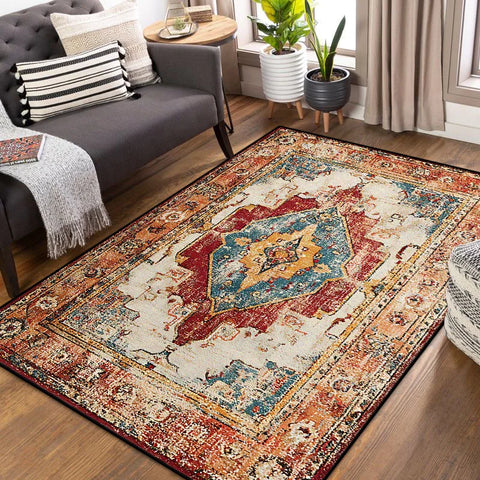 Navak Carpet Bohemian Persian Style Carpet for Living Room Retro Decoration Soft Bedroom Cloakroom Rugs Non-slip Entrance Door Mat Washable