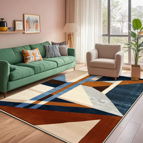 Navak Carpet Modern Geometric Large Rugs for Living Room Decoration Nordic Style Home Carpet Light Luxury Bedroom Rug Non-slip Washable Mat