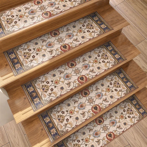 Navak Carpet 10 Stück Treppenstufen-Teppich, rutschfeste Treppenmatten für den Innenbereich, Läufer für Holzstufen, Schutzteppich-Abdeckungspolster, Treppen für Kinder und ältere Menschen