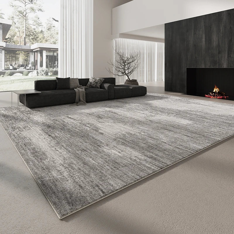 Navak Teppich, italienischer minimalistischer Teppich für Wohnzimmer, leichtes Luxus-Schlafzimmerdekor, Plüschteppich, flauschig, weich, grau, verdickte Matte