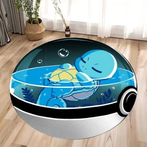 Navak Carpet Daily Picks &Pokemon Pikachu Gengar Print Round Rugs Room Floor Mats Non-Slip Living Room Rugs Washable Carpet for Home Decor Mat