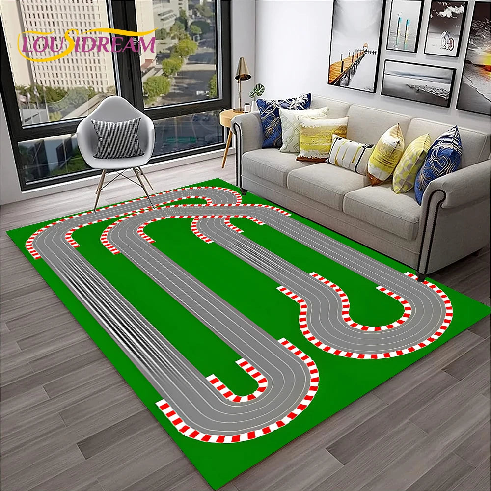 Navak Teppich Kinderspielmatte Verkehrsautobahn Stadt Spielzimmer Teppich Teppich für Zuhause Wohnzimmer Schlafzimmer Fußmatte Dekor, Bereich Teppich rutschfeste Bodenmatte
