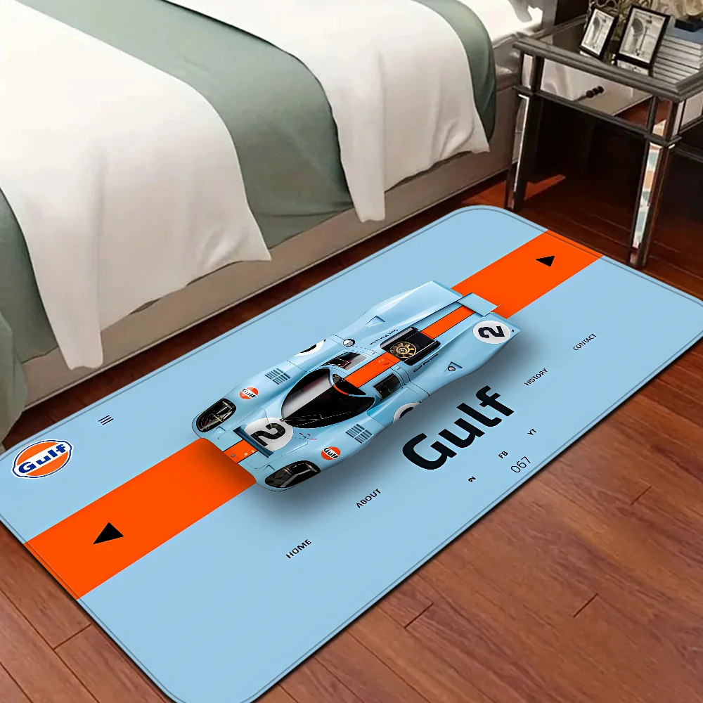 Navak Teppich G-Gulf Racing Auto Zimmer Matten er Anti-Rutsch Modern Wohnzimmer Balkon Bedruckt Willkommen Teppich