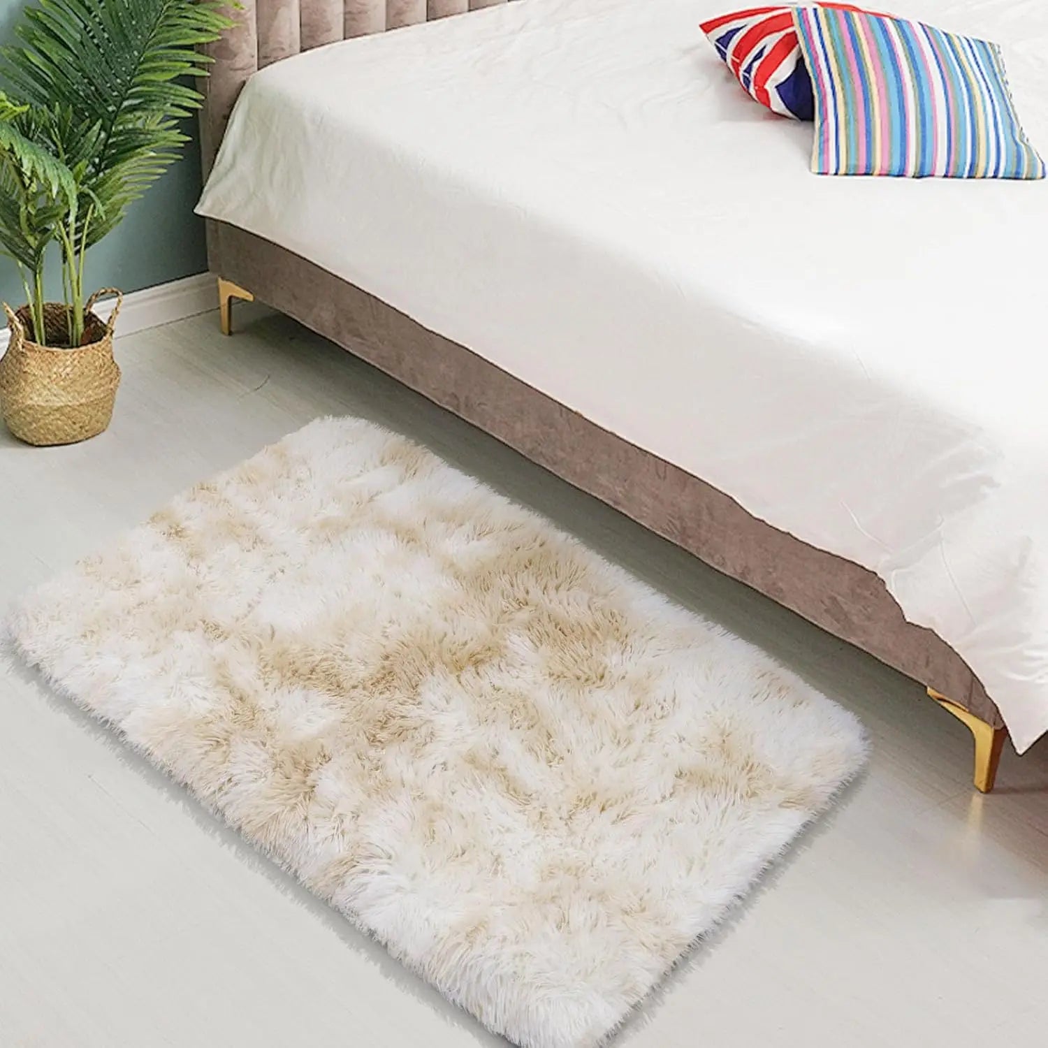Navak Carpet Exclusive Picks 40 x 60 cm Seidenwollteppich, verdickt, für Nachttisch, Wohnzimmer, Kinderzimmer, weicher Heimdekor-Teppich, waschbar, schmutzabweisende Matte