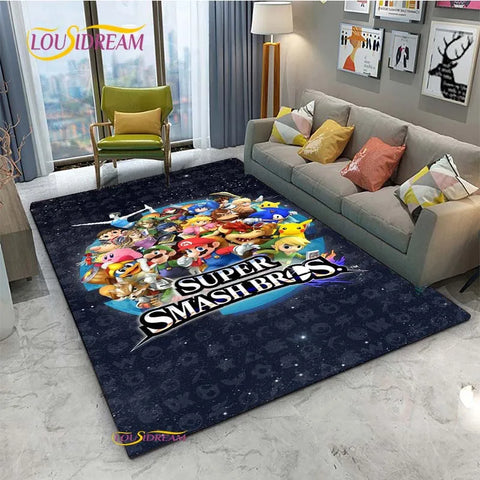 Navak Teppich Mario Cartoon Anime Teppich für Wohnzimmer Schlafzimmer Niedliche Teppiche Tisch Küchentür Kinder Rutschfeste Fußmatten Alfombra Geburtstagsgeschenk