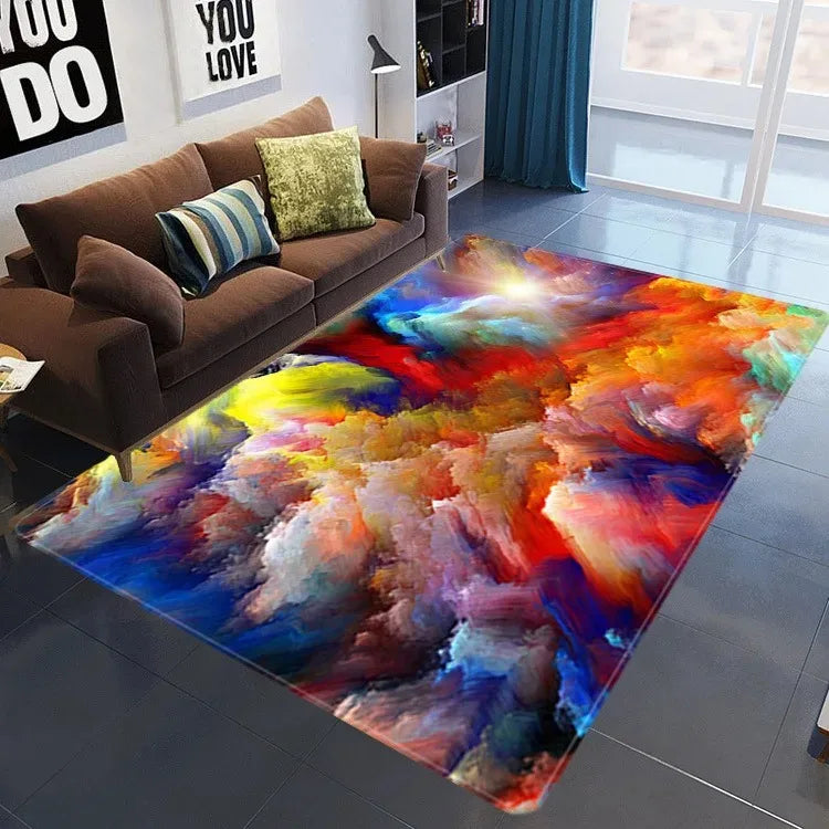 Navak Teppich 3D Galaxy Space Star Teppich Home Schlafzimmer Wohnzimmer Dekorative Bodenmatte Badezimmer Zimmer Rutschfester Teppich Fußmatte