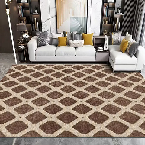 Navak Teppich, moderner Rindsleder-Imitat, luxuriöser Wohnzimmerteppich, Sofa-Teppich, Schlafzimmer, großer dekorativer Teppich, waschbar, Anti-Rutsch-Matte für die Veranda