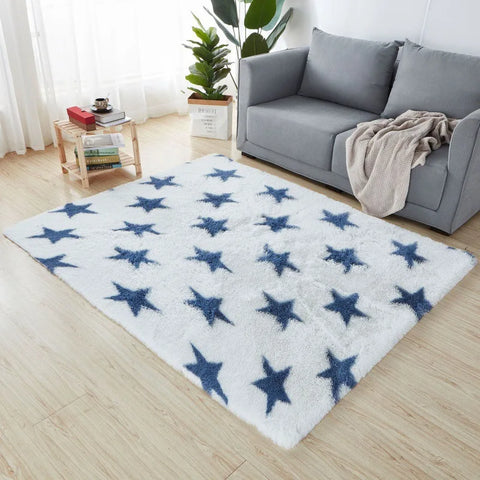 Navak Teppich, weicher, langer Plüschteppich für Schlafzimmer, Wohnzimmer, flauschige Teppichmatten mit Farbverlauf, Batik-Bodenteppiche, Erkerfenster, Heimdekoration
