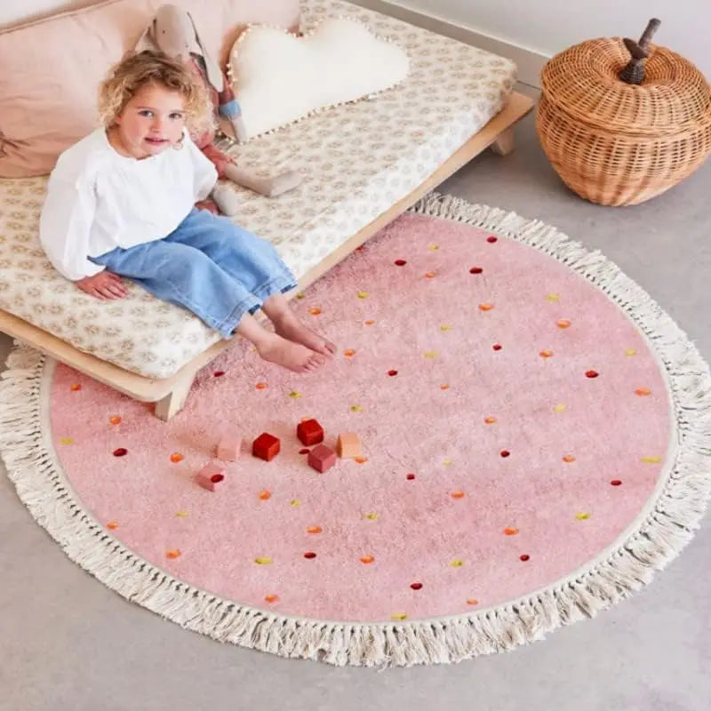 Navak Carpet Exclusive Picks Sommer-Ins-Fußmatten, runde französische Schlafzimmer-Fußmatten, Kinderzimmer-Sofa, Couchtisch, Garderobenmatte, Heimdekoration