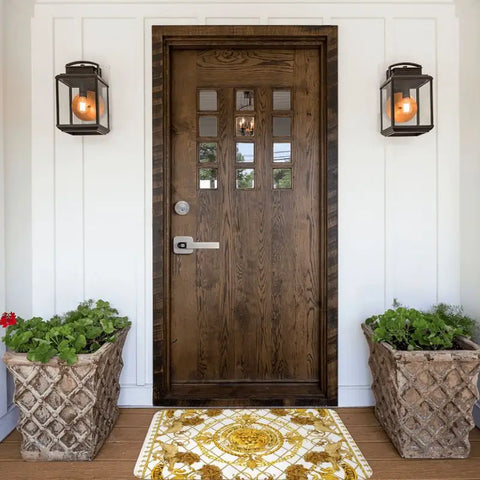 Navak Carpet Luxus Goldener Löwe Europäisches Blumenmuster Vordere Bodentür Eingangsmatten Außen Badezimmer Küche Fußmatte Wohnzimmer Teppich Teppich
