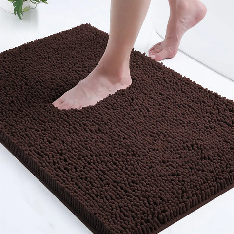 Navak Carpet Olanly Chenille-Badezimmerteppich, extra weich, zottelige Badematte, rutschfeste Badezimmer-Bodenmatte, wasserabsorbierende Plüsch-Mikrofaser-Teppiche für die Dusche