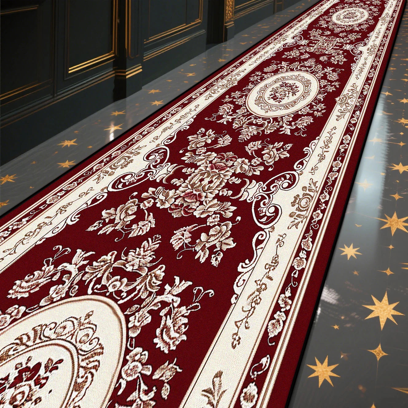 Navak CarpetLuxury Marmor-Korridor-Teppich, Hotelflur-Läufer, Dekorationsteppiche, Wohnzimmer-Gang, waschbar, rutschfeste Bodenmatte, anpassbar