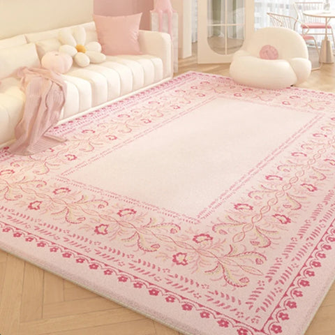 Navak Carpet Koreanischer minimalistischer Teppich – Dicker Wohnzimmerteppich in Rosa, übergroße Schlafzimmer-Bodenmatte, weich und gemütlich
