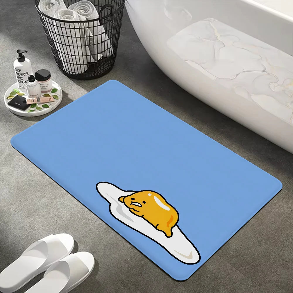 Navak Carpet G-Gudetama L-Lazy Egg Floor Mat INS Style Soft Bedroom Floor House Laundry Room Mat Anti-skid Bedside Area Rugs