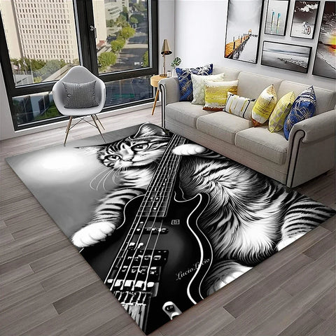 Navak Teppich, 3D, süße Katze, Blume, Cartoon-Teppich für Zuhause, Wohnzimmer, Schlafzimmer, Sofa, Fußmatte, Dekoration, Kinderspielbereich, rutschfeste Bodenmatte