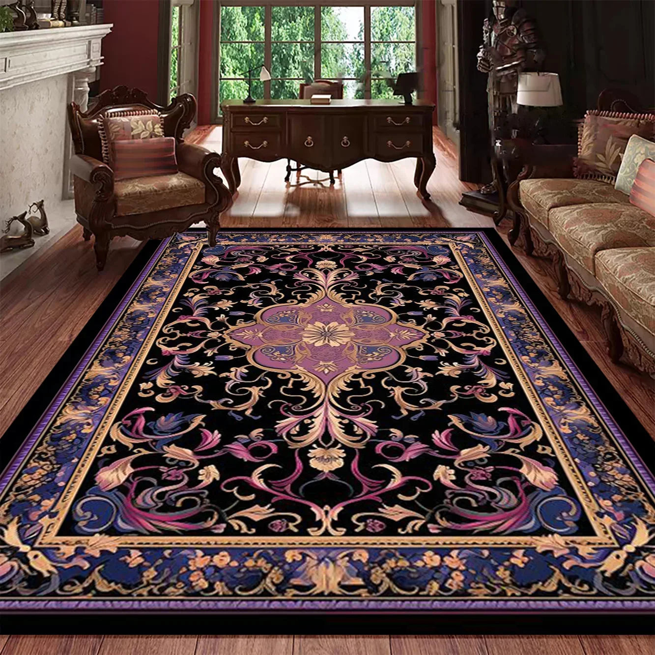 Navak-Teppich, klassischer Luxus-Teppich im persischen Stil, eleganter, waschbarer Teppich für Wohnzimmer, Schlafzimmer, anspruchsvolle Heimdekoration, Bodenmatte, Küchenmatte