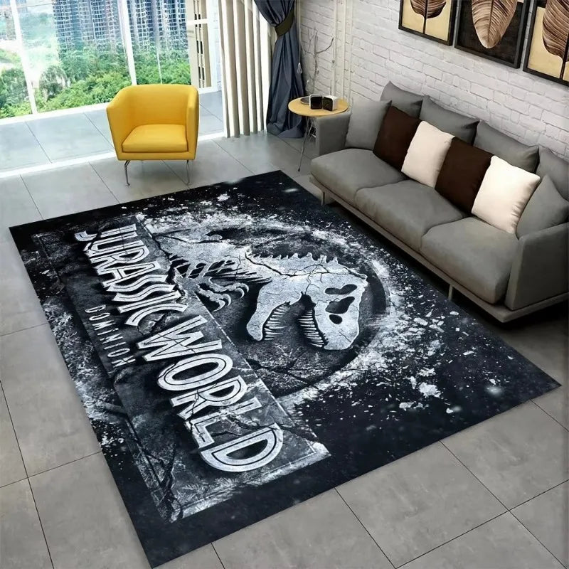 Navak Carpet 3D J-Jurassic Park Dinosaurier-Teppich, großer Teppich, Schlafzimmer, Kinderspielzimmer, Bodenmatte, rutschfest, Wohnzimmer-Dekor, lustiger Sofa-Akzent