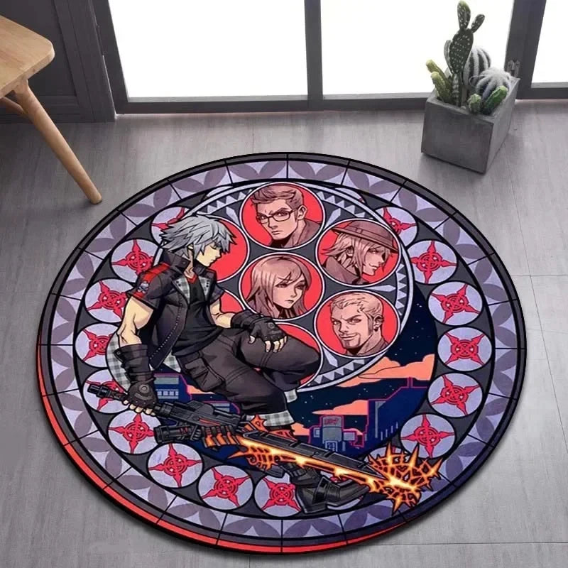 Navak Carpet Daily Picks DISNEY Kingdom Hearts Cartoon-Muster Bereich Teppich Runde Bodenmatte Kind Wohnzimmer Teppich Badezimmer Küche Fußmatte Dekorieren