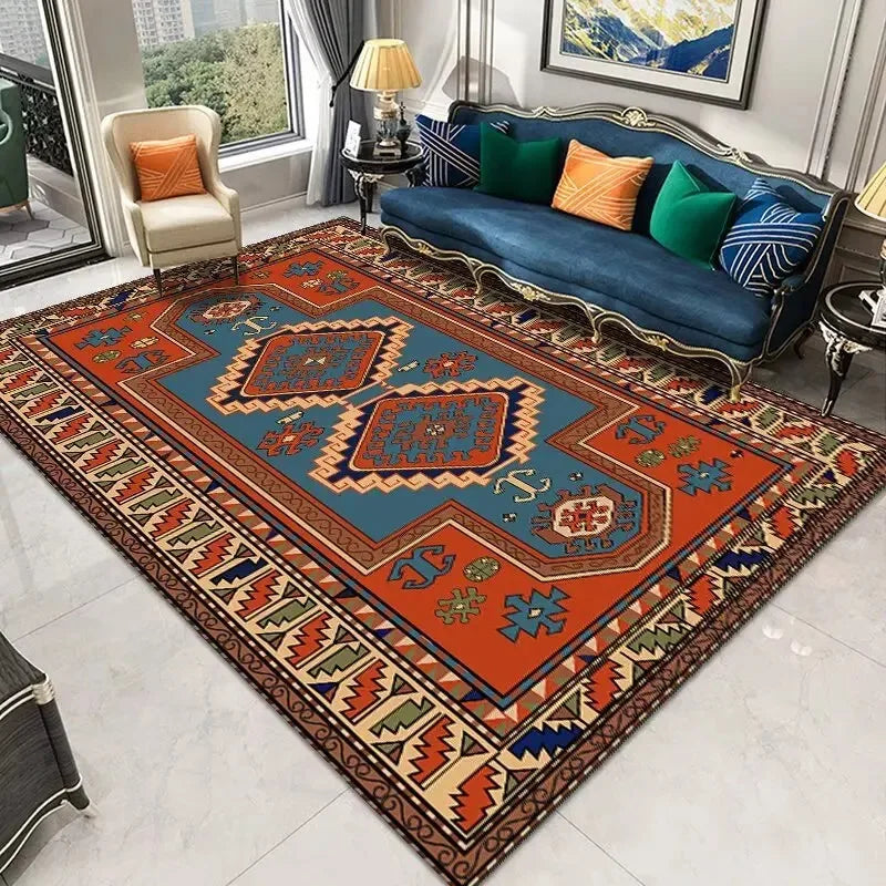 Navak Teppich Persischer Retro-Teppich Wohnzimmer Leichte Luxusdekoration Schlafzimmer Nachttisch Große Teppiche Lobby Couchtisch rutschfeste fusselfreie Matten