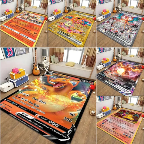 Navak Carpet Daily Picks Disney Japanischer Anime-Muster-Teppich, Pokemon-Karte für Schlafzimmer, Wohnzimmer, Anime-Teppiche für Mädchenzimmer, Bodenmatte, Heimdekoration
