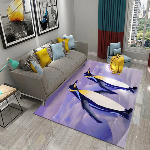 Navak Carpet Antarctica Penguin Pattern Carpet Lovely Animal Design Living Room Bedroom And Bathroom Non-Slip Carpet