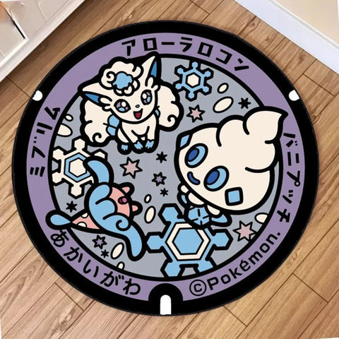 Navak Carpet NEU Tägliche Auswahl Kawaii Pokemon Teppich für Wohnzimmer Dekor Lounge Balkon Sofa Matte Schlafzimmer Weicher Teppich Drehstuhl Matte Kinder Geschenk