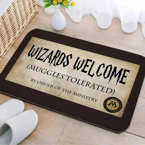 Navak Carpet Welcome Muggles Eingangsmatte Wohnzimmer Bodendekoration Teppich Rutschfester, leicht zu reinigender Teppich Home Office Waschbare Fußmatten