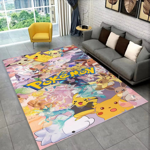 Navak Carpet Daily Picks Lustige Pokemon-Spiel-Cartoon-Bodenmatte für Kinderspielzimmer, Schlafzimmer, Wohnzimmer, weicher Teppich, Spielthema-Teppich, Männerhöhle-Dekor