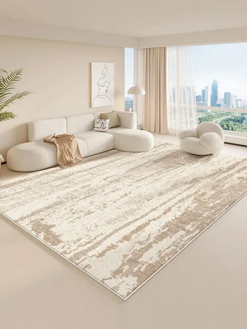 Navak Teppich Moderner Beige Wohnzimmerteppich Creme Abstrakter Dekorativer Teppich Luxuriöser großer Garderobenteppich Rutschfester Pflegeleichter Schlafzimmerteppich