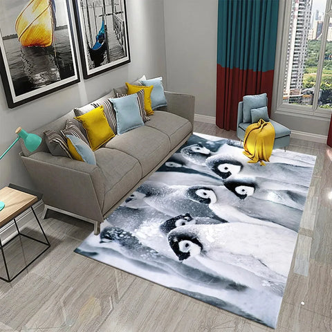 Navak Carpet Antarctica Penguin Pattern Carpet Lovely Animal Design Living Room Bedroom And Bathroom Non-Slip Carpet