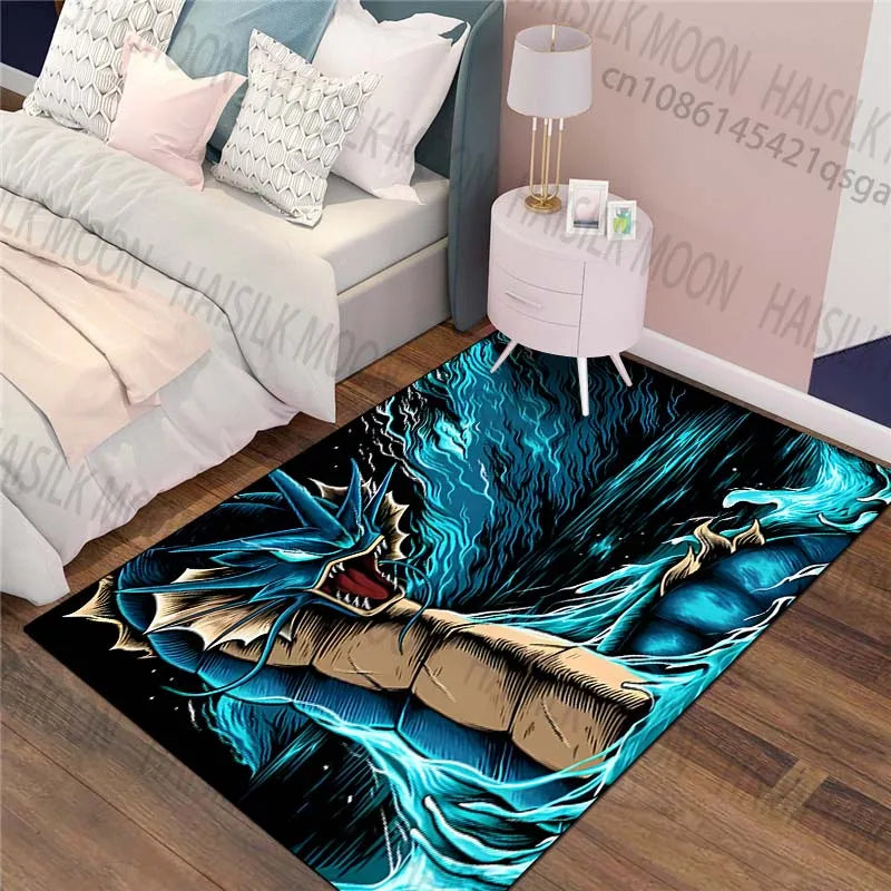Navak Carpet 1PC Pokémon Gyarados Print Carpet Rug for Living Room Bedroom Sofa Decor Kids Play Home Area Rug Non-slip Mat Game Room Rugs