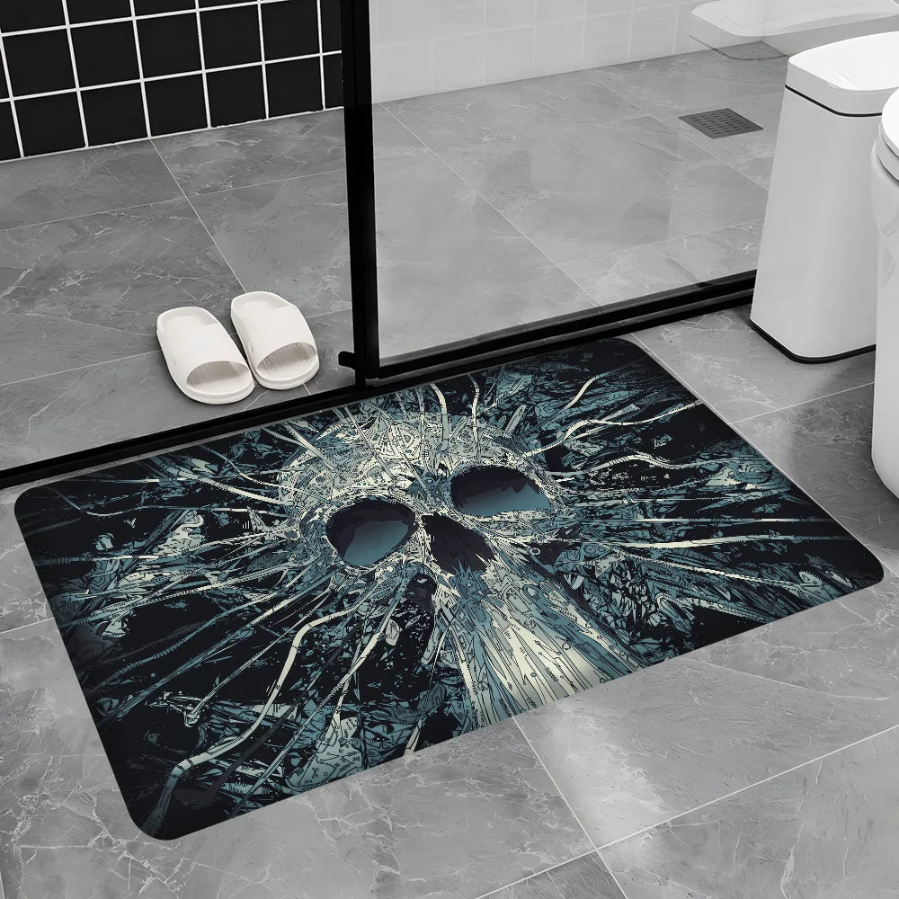 Navak Teppich Dark Horror Skull Anime Bodenteppich Nordischer Stil Home Fußmatte Badezimmer-Toilettenmatten Schlafzimmer Nachttischmatten