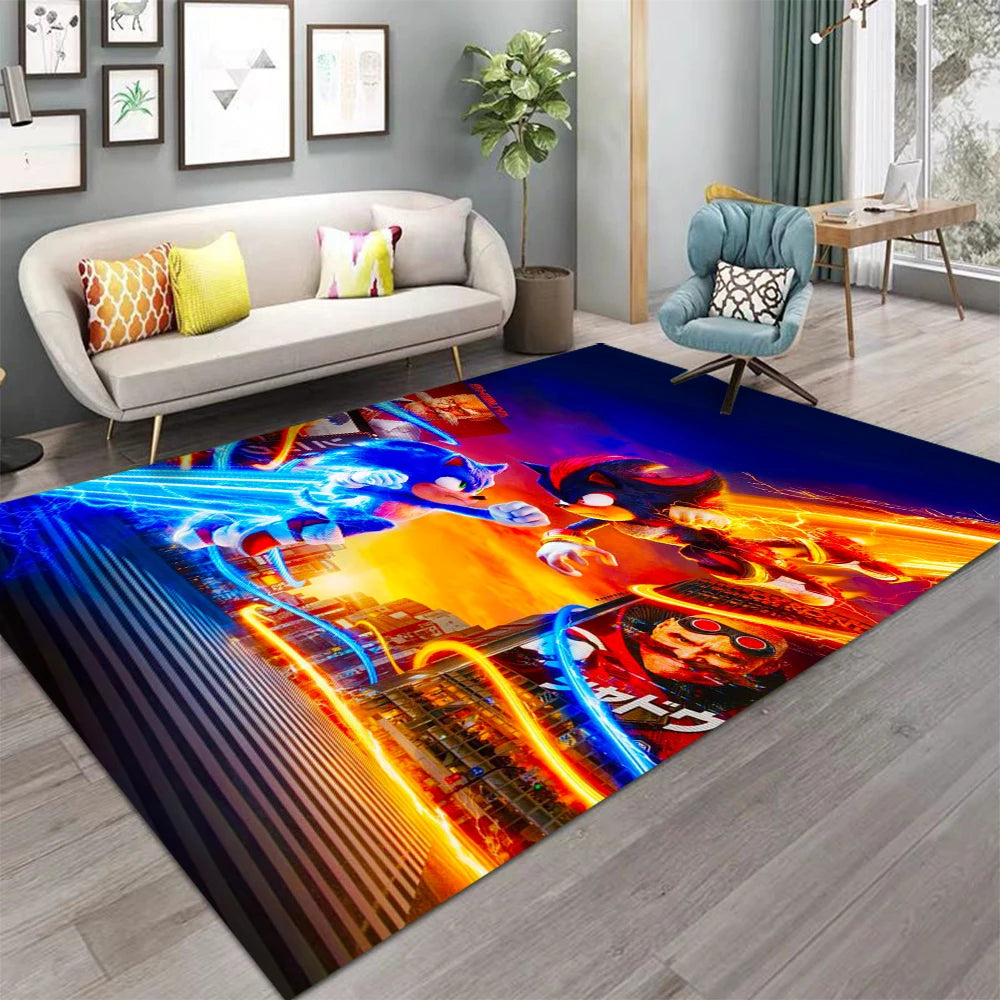 Navak Carpet Daily Picks S-Soni-c Themen-Bodenmatte, weicher Spielteppich für Kinderzimmer, Schlafzimmer, Wohnzimmer, Dekoration, Spielzimmer, Teppich, Nachttisch, Weihnachtsgeschenk