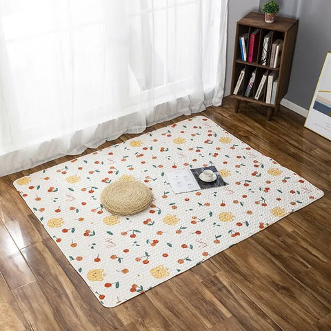 Navak Teppich-Fußmatten Dicke Baumwollkissen Baby-Krabbelteppiche Kinderzimmer Schlafzimmer Nickerchenmatte Kinderspielteppich Wohnzimmer Kindersitzunterlage