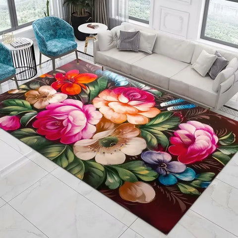 Navak Teppich, Heimdekoration, Eingangstürmatte, Blume, Rose, Pfingstrose, pastoral, 3D-gedruckter Teppich, Wohnzimmerteppich, pelzige Matte, Teppich, Schlafzimmerdekoration
