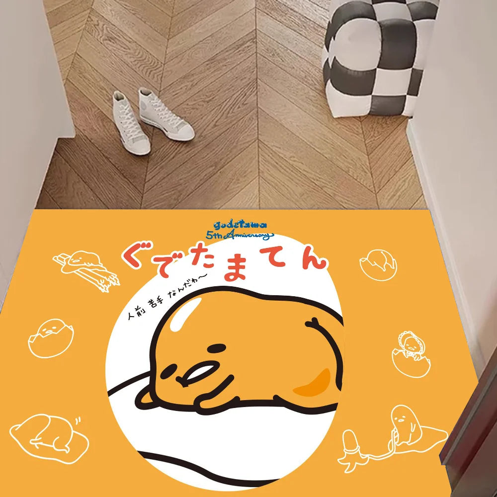 Navak Carpet G-Gudetama L-Lazy Egg Floor Mat INS Style Soft Bedroom Floor House Laundry Room Mat Anti-skid Bedside Area Rugs