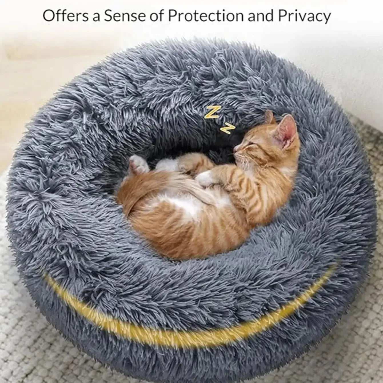 Navak Carpet 40–90 cm, rundes Haustierbett für große Hunde, superweiches Katzenbett, langes Plüsch-Hundehaus für mittelgroße Hunde, warmes Winterschlafbett