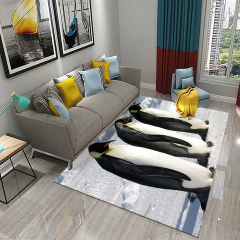 Navak Carpet Antarctica Penguin Pattern Carpet Lovely Animal Design Living Room Bedroom And Bathroom Non-Slip Carpet