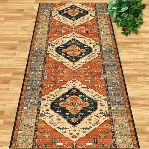 Navak Teppich Persischer Retro-Läufer Teppich Villa Halle Korridor Teppiche Wohnung Durchgang Rutschfester Teppich Hoteltreppe Dekoration Bodenmatte Custom