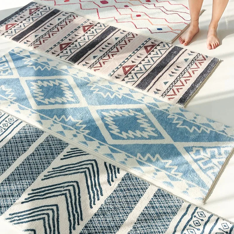 Navak Teppichläufer Teppich für Schlafzimmer Nachttisch-Fußmatten Langer Korridorteppich Flurteppiche Faltbare maschinenwaschbare Matte 카펫 Tapis De Chambre