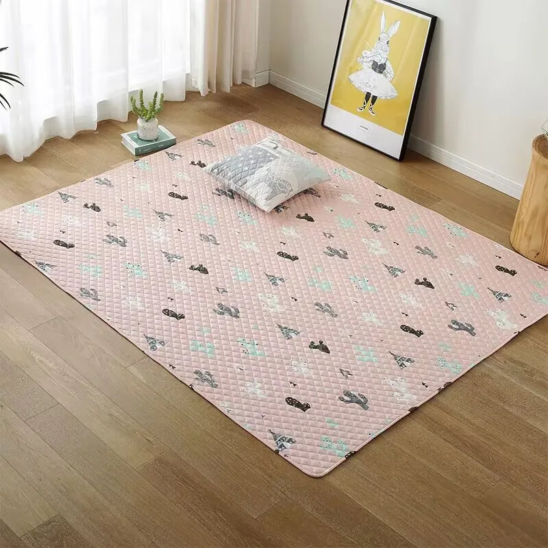 Navak Teppich-Fußmatten Dicke Baumwollkissen Baby-Krabbelteppiche Kinderzimmer Schlafzimmer Nickerchenmatte Kinderspielteppich Wohnzimmer Kindersitzunterlage