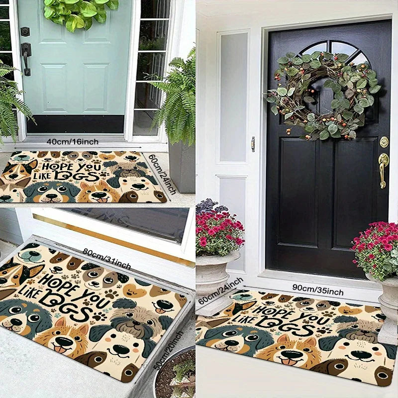 Navak Carpet 1 Stück warme und süße Fußmatte mit Hundeelement – ​​rutschfest und weich mit verspieltem Cartoon-Hundemuster, geeignet für den Innen- und Außenbereich