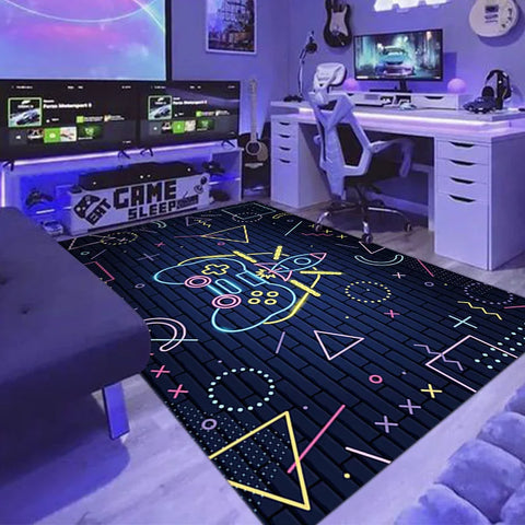 Navak Carpet Exclusive Picks Cyberpunk-Teppich für den Haushalt, Spielautomat, Rennraum, Drehstuhl, rutschfest, schmutzabweisend und pflegeleicht, Heimdekoration