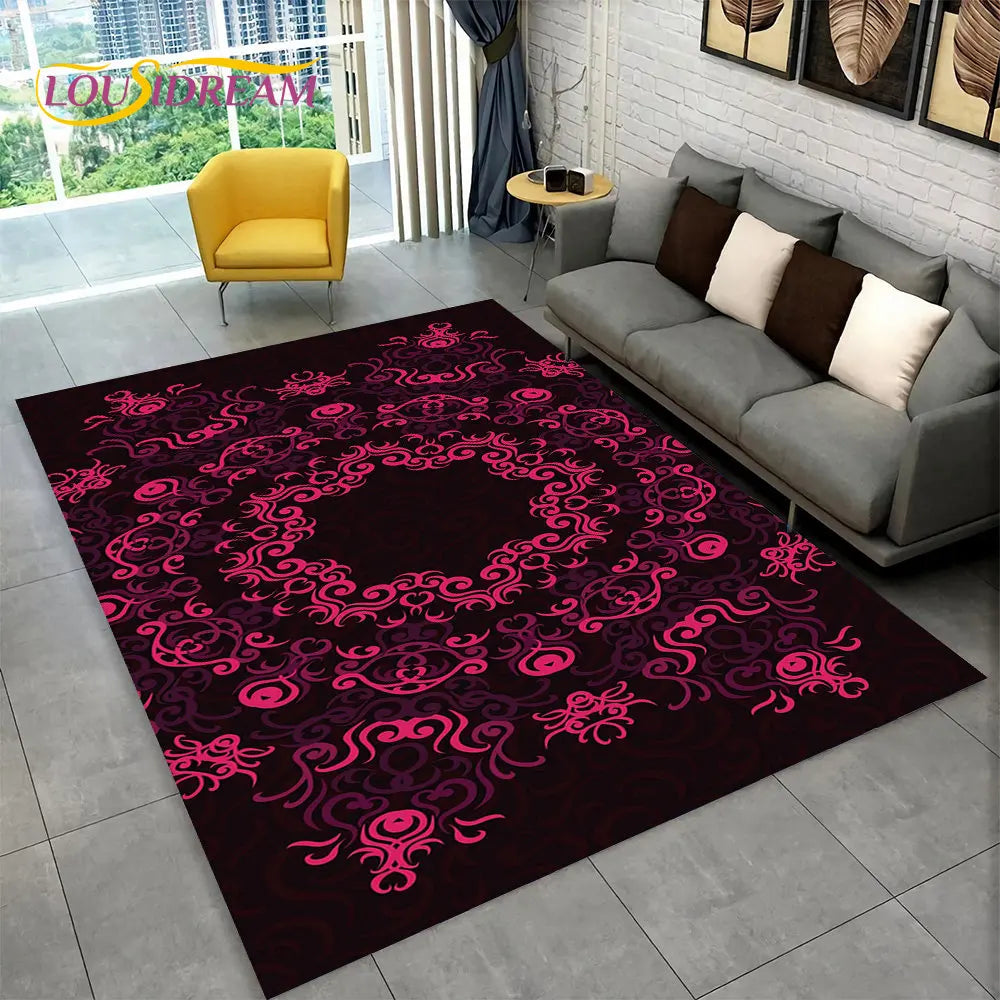 Navak Carpet Bohemia Mandala Geometrischer Teppich, Teppich für Zuhause, Wohnzimmer, Schlafzimmer, Sofa, Fußmatte, Küchendekor, rutschfeste Fußmatten für Kinder