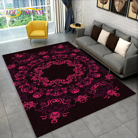 Navak Carpet Bohemia Mandala Geometrischer Teppich, Teppich für Zuhause, Wohnzimmer, Schlafzimmer, Sofa, Fußmatte, Küchendekor, rutschfeste Fußmatten für Kinder