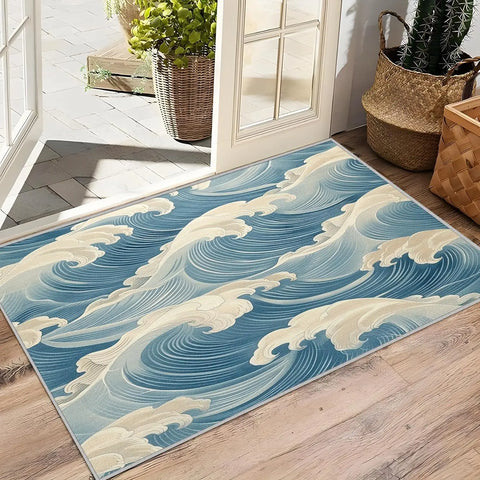 Navak Carpet Great Wave Teppich – Japanischer Hokusai-Teppich, Ozeanwellen-Teppich, asiatischer Orientteppich – Tolles Wohndekor